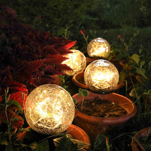 Load image into Gallery viewer, Solar Garden Lights - Cracked Glass Ball Lights - Solar-Powered Garden Decor - Energy-Efficient Garden Lights - LED Outdoor Lighting - Landscape Solar Lights