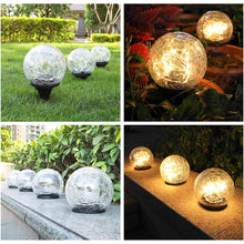 Load image into Gallery viewer, Solar Garden Lights - Cracked Glass Ball Lights - Solar-Powered Garden Decor - Energy-Efficient Garden Lights - LED Outdoor Lighting - Landscape Solar Lights