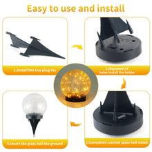 Load image into Gallery viewer, Solar Garden Lights - Cracked Glass Ball Lights - Solar-Powered Garden Decor - Energy-Efficient Garden Lights - LED Outdoor Lighting - Landscape Solar Lights