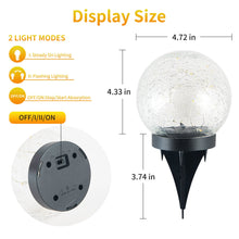 Load image into Gallery viewer, Solar Garden Lights - Cracked Glass Ball Lights - Solar-Powered Garden Decor - Energy-Efficient Garden Lights - LED Outdoor Lighting - Landscape Solar Lights