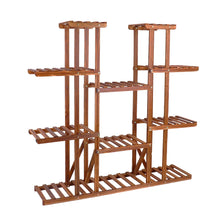 Load image into Gallery viewer, UNHO Multi-Tier Plant Stand, 46in Height Wood Flower Rack Holder 16 Potted Display Storage Shelves Indoor Outdoor for Patio Gard