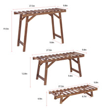 Load image into Gallery viewer, 3 Tier Freestanding Ladder Shelf Wood Plant Stand Indoor Outdoor Plant Display Rack Flower Pot Holder Planter Organizer