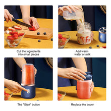 Load image into Gallery viewer, Compact Smoothie Maker - Rechargeable Blender - Blender for Fruits and Vegetables - Stainless Steel Blade Blender - Mini Blender for Travel