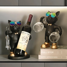 Load image into Gallery viewer, French Bulldog Wine Rack Decoration  Wine Holder Dog Butler Bottle Seat Design Statue Table Resin Decoration Sculpture