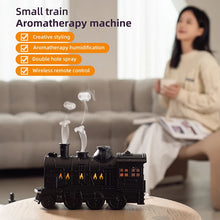 Load image into Gallery viewer, Train Shape Aromatherapy Diffuser Desktop Essential Oils Diffusor Smoke Ring Double Spray Ultrasonic Air Humidifier with LED Lamp