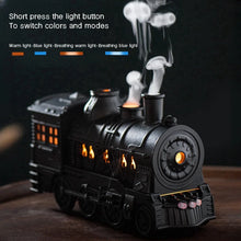Load image into Gallery viewer, Train Shape Aromatherapy Diffuser Desktop Essential Oils Diffusor Smoke Ring Double Spray Ultrasonic Air Humidifier with LED Lamp