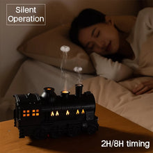 Load image into Gallery viewer, Train Shape Aromatherapy Diffuser Desktop Essential Oils Diffusor Smoke Ring Double Spray Ultrasonic Air Humidifier with LED Lamp