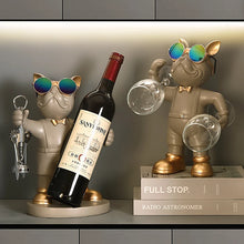Load image into Gallery viewer, French Bulldog Wine Rack Decoration  Wine Holder Dog Butler Bottle Seat Design Statue Table Resin Decoration Sculpture
