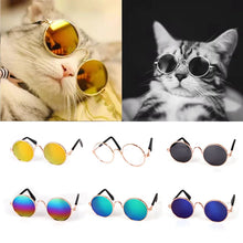 Load image into Gallery viewer, Cute Vintage Round Cat Sunglasses Dog Kitten Cat Accessories for Small Dogs Pet Products Reflection Eyewear Glasses Photos Props