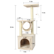 Load image into Gallery viewer, Cat Tree House Tower, Interactive Cat Toy, Durable Cat Furniture For Scratching And Lounging, Best Cat Tree For Indoor Cats, Cat Furniture, Sturdy Cat Scratching Post With Bed