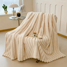 Load image into Gallery viewer, FAUX RABBIT FUR BLANKET - LUXURIOUS THROW BLANKET - SOFT PLUSH BLANKET - COZY THROW BLANKET - DECORATIVE BED BLANKET - COUCH THROW BLANKET - FAUX FUR THROW