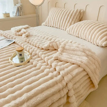 Load image into Gallery viewer, FAUX RABBIT FUR BLANKET - LUXURIOUS THROW BLANKET - SOFT PLUSH BLANKET - COZY THROW BLANKET - DECORATIVE BED BLANKET - COUCH THROW BLANKET - FAUX FUR THROW
