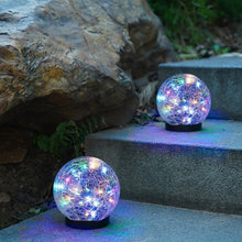 Load image into Gallery viewer, Solar Garden Lights - Cracked Glass Ball Lights - Solar-Powered Garden Decor - Energy-Efficient Garden Lights - LED Outdoor Lighting - Landscape Solar Lights