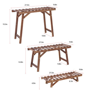 3 Tier Freestanding Ladder Shelf Wood Plant Stand Indoor Outdoor Plant Display Rack Flower Pot Holder Planter Organizer