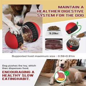 Leaky Food Ball For Pets - Slow Feeder Rolling Ball - Mental Stimulation Toy For Pets - Interactive Feeding Ball