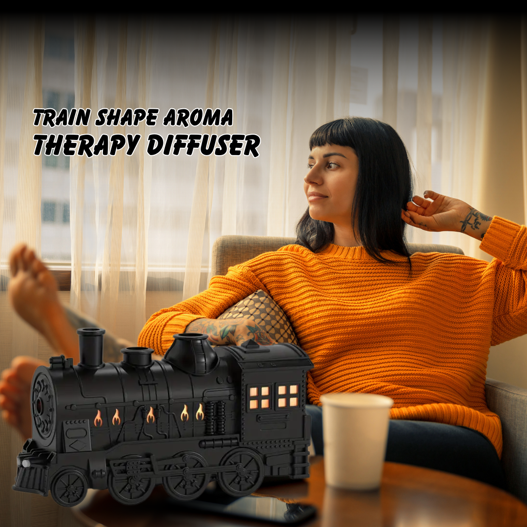 Train Shape Aromatherapy Diffuser Desktop Essential Oils Diffusor Smok ...